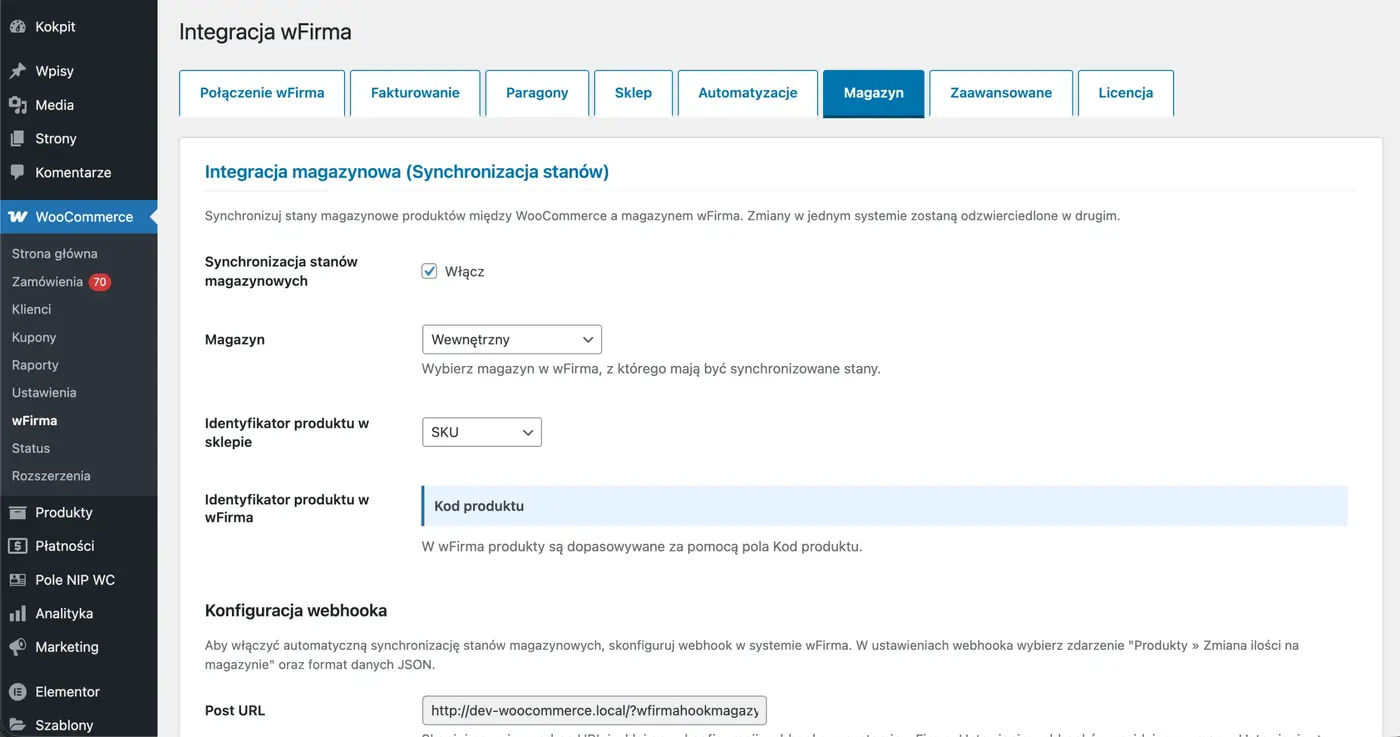 Integracja magazynowa wFirma z WooCommerce